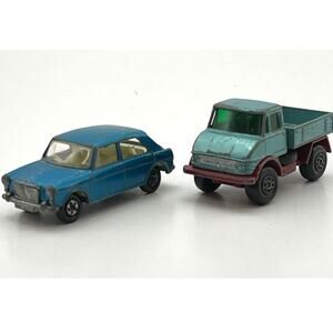 Lot of 2 Matchbox Series Model: No 64 MG 110 & Unimag Truck Superfast Unrestored